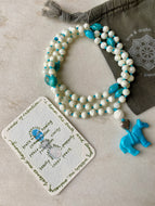 Seeds of Intention Mala | Zuni Horse, Mother of Pearl + Turquoise