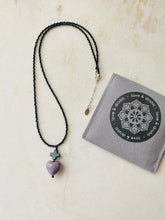 Load image into Gallery viewer, Lavender Jade Sacred Heart Pendant
