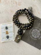 Seeds of Intention Mala | Pyrite, Black Tourmaline + Black Lava