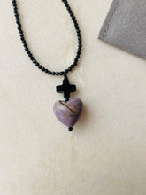 Load image into Gallery viewer, Lavender Jade Sacred Heart Pendant
