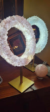 Load image into Gallery viewer, Natural Crystal + Brass Pedestal Mirror
