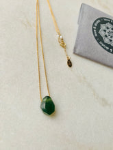 Load image into Gallery viewer, Vivianite + Seed Pearl Pendant
