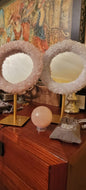 Natural Crystal + Brass Pedestal Mirror
