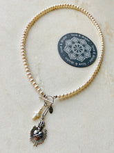 Load image into Gallery viewer, Sacred Heart + Pearl Pendant, silver
