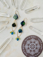 Azurite, Apatite + Peridot Earrings