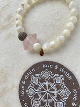 Load image into Gallery viewer, Rose Quartz + Mother of Pearl bracelet
