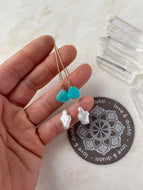 Amazonite Cross Earrings | gold