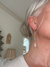 Load image into Gallery viewer, Amazonite Cross Earrings | gold

