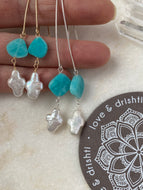 Amazonite Cross Earrings | silver