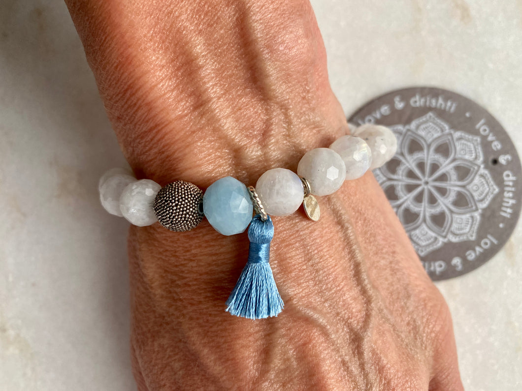 Moonstone + Aquamarine Bracelet