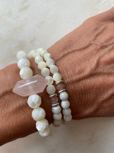 Rose Quartz + Mother of Pearl Wrap